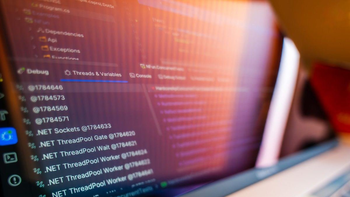 Code on a screen during debugging
